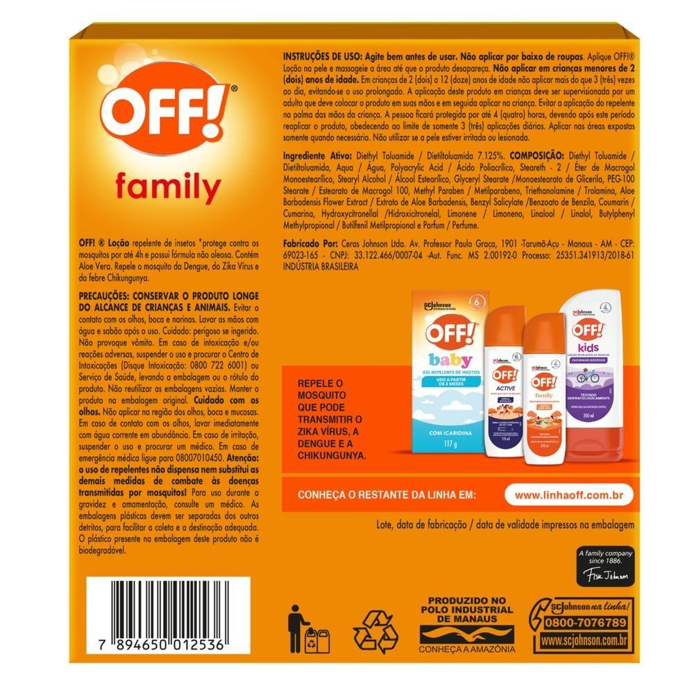 Pack Repelente Loção Off Family Squeeze 2 Unidades 100ml Cada