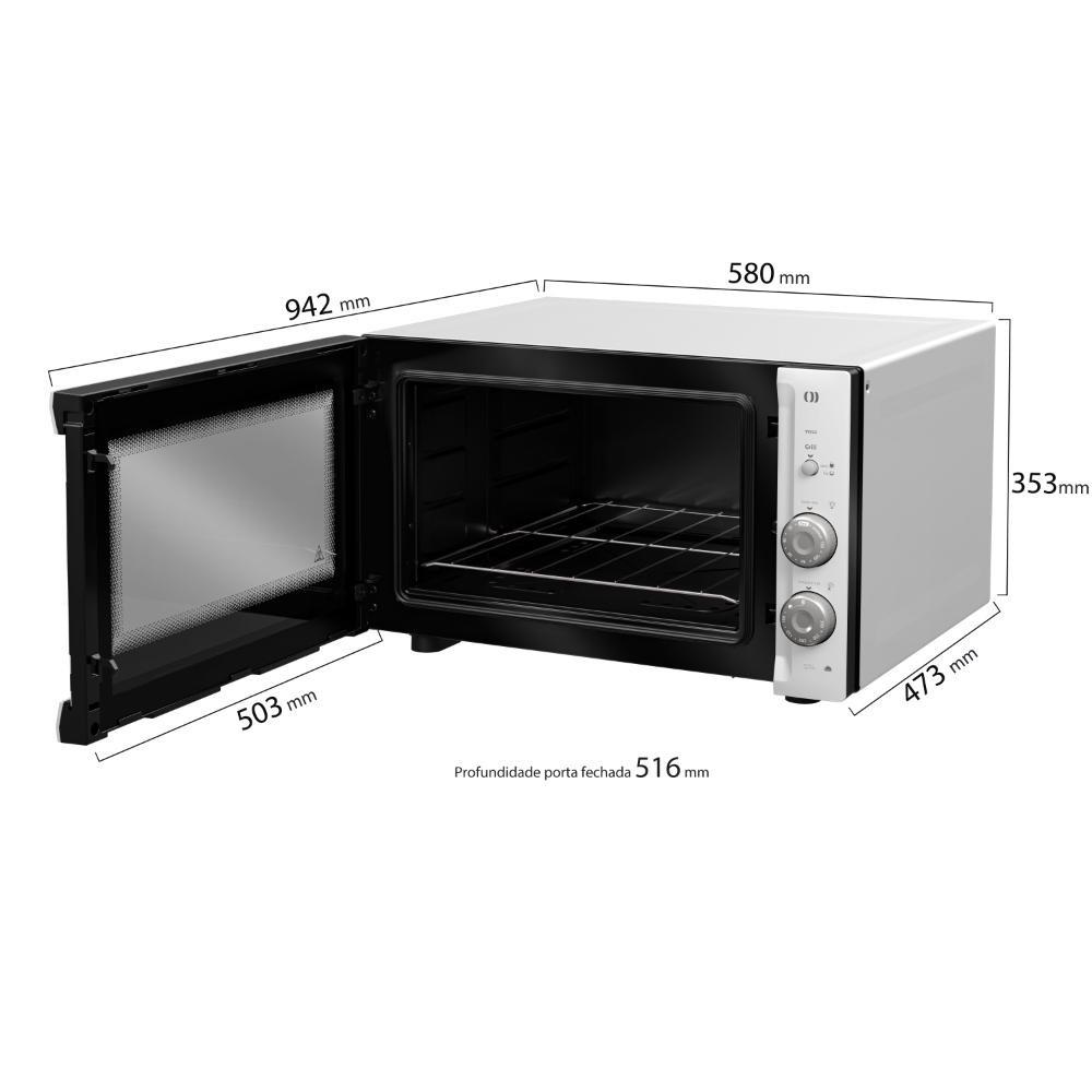 Forno Elétrico De Bancada Mueller 50L Com Grill Dourador 1800w Branco 127V - Mfb50f