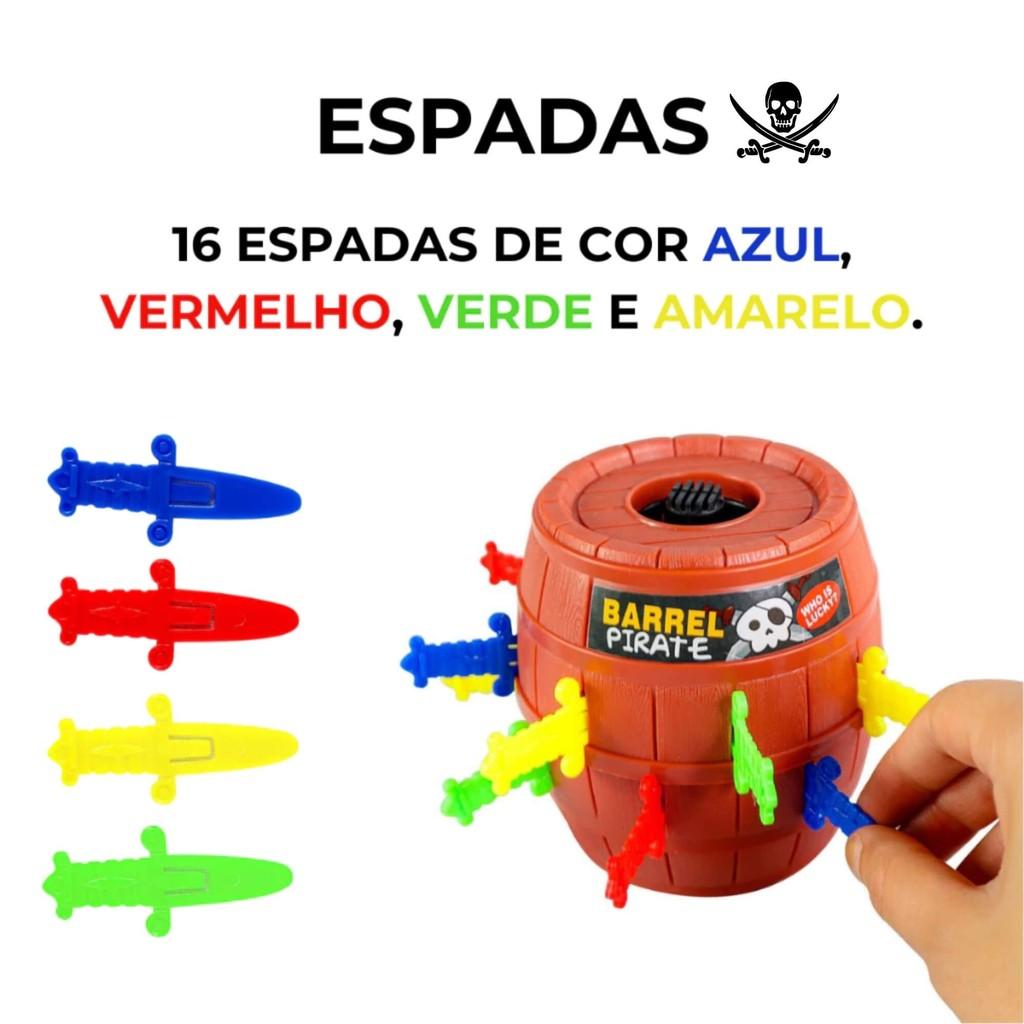 Jogo De Estratégia Barril Do Pirata Com 16 Espadinhas Zippy Toys