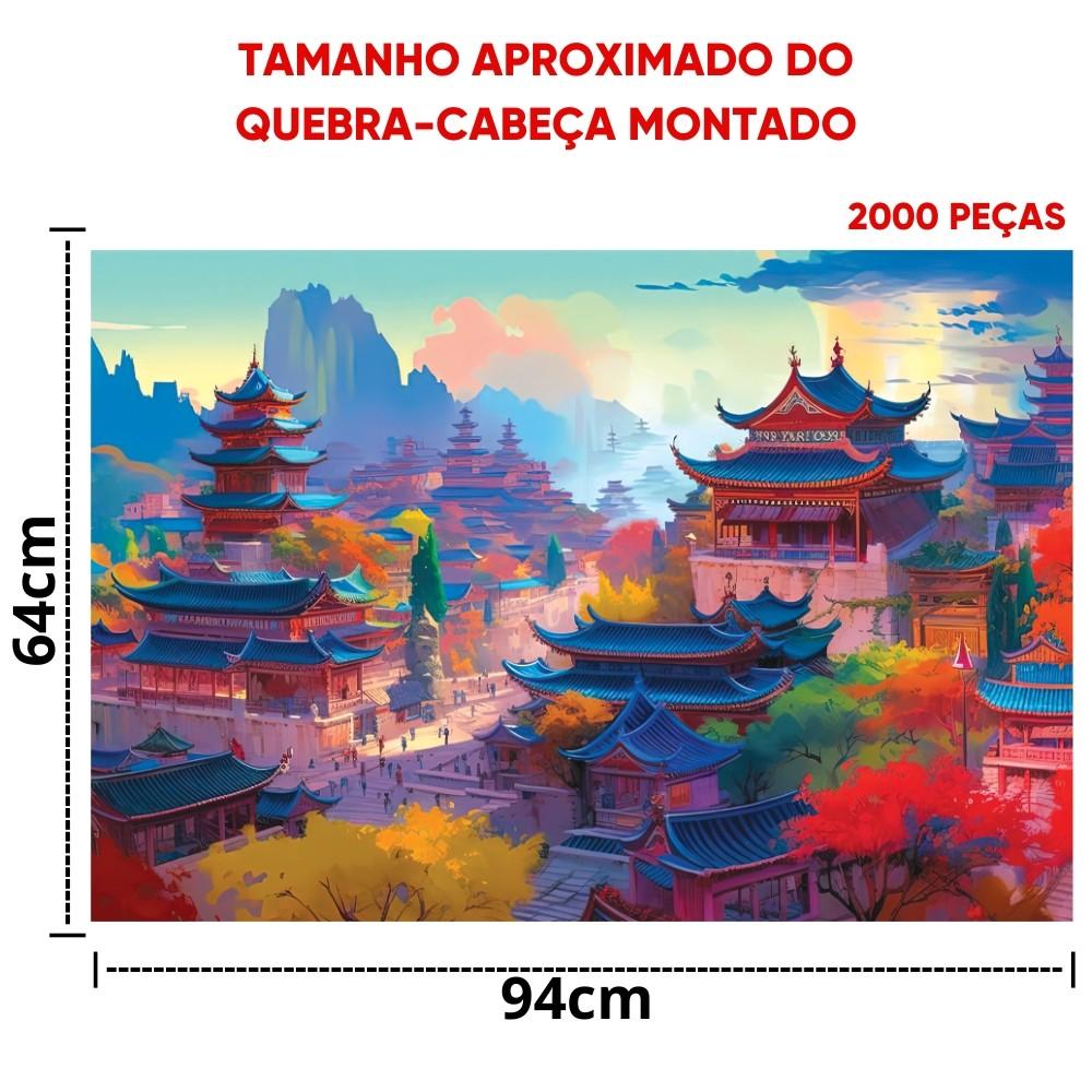 Quebra Cabeça Império Asiático 2000 Peças Ggb Brinquedos Puzzle Paisagem Ponto Turístico China Japão