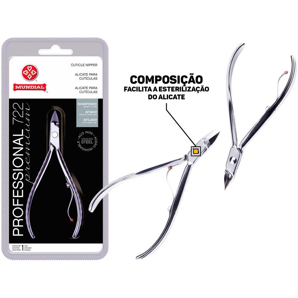 Alicate De Cutícula Professional 722 Mundial Premium Inox