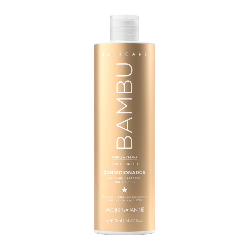 Kit Hair Care Bambu Jacques Janine Shampoo Sem Sal 450ml + Condicionador Leave-in 440ml Força Crescimento Capilar