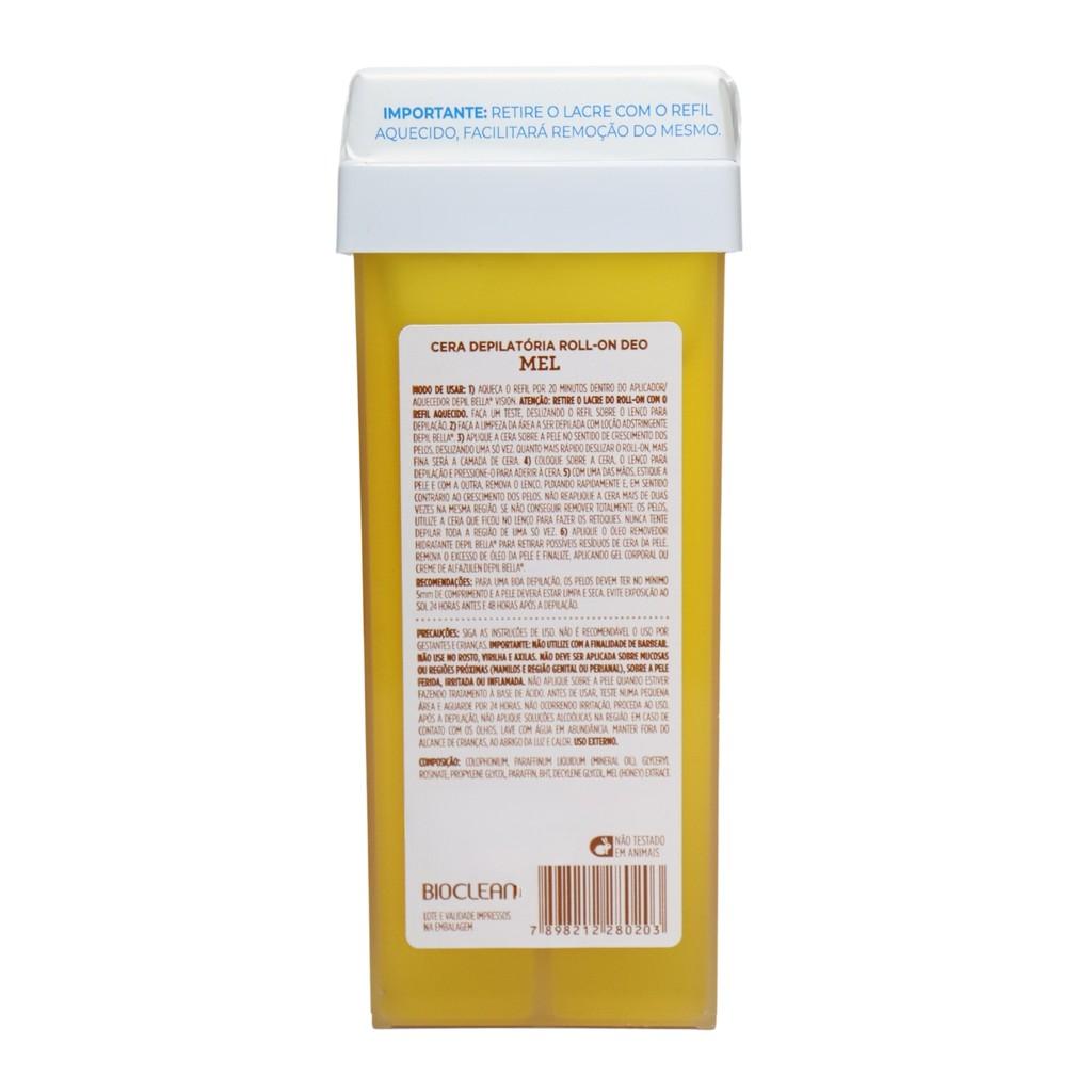 Kit 3 Ceras Roll-on Mel Depilatória Perna Braços Depil Bella
