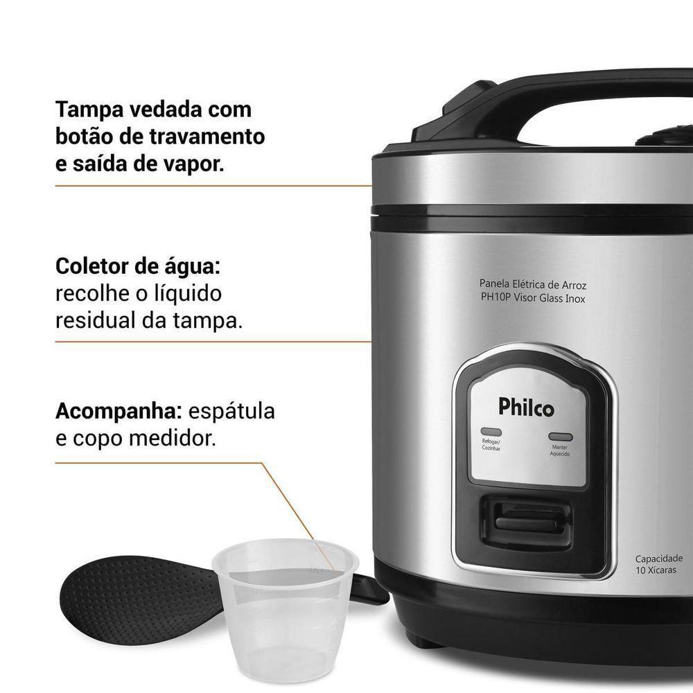 Panela De Arroz Elétrica Philco Inox 10 Xícaras Ph10p 220V