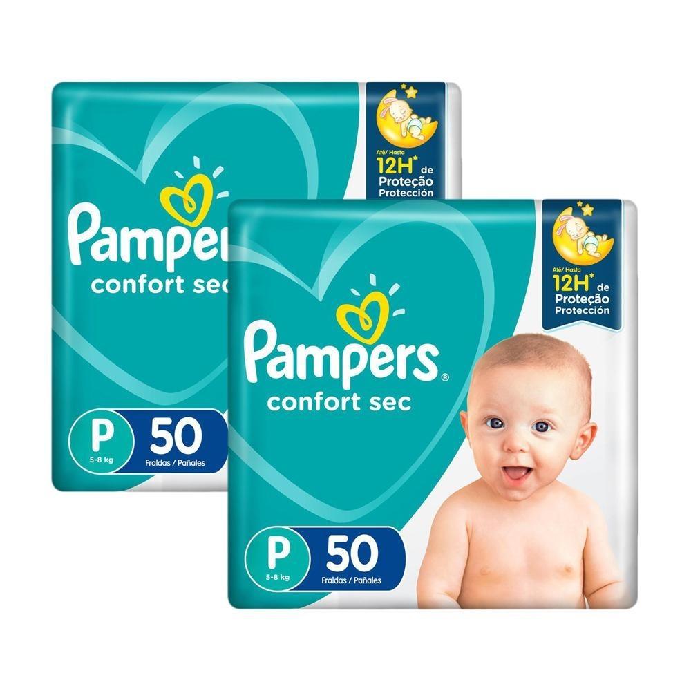 Kit Fralda Pampers Confort Sec Tamanho P Com 100 Unidades