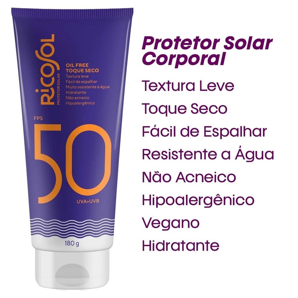 Protetor Solar Corporal Ricosol FPS 50 Toque Seco 180g