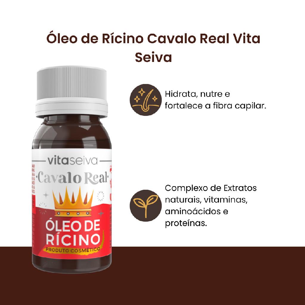 Kit Oleo De Ricino Umectacao Capilar 100 Vegetal Cavalo Real Vita Seiva 90ml