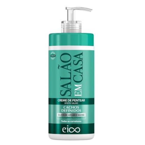 Eico Finalizador Creme De Pentear Protetor Térmico Hidratação Salão Em Casa Cachos Definidos 600ml