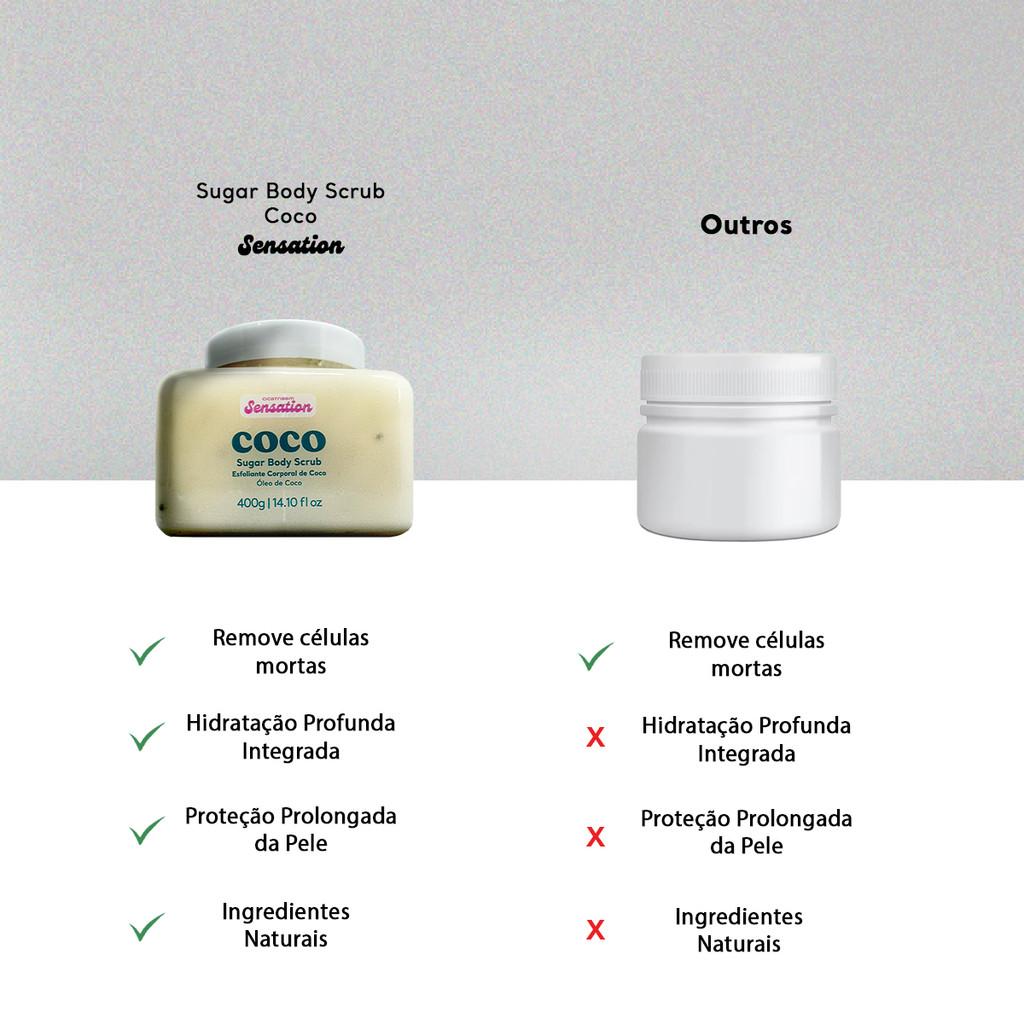Esfoliante Corporal Sugar Body Scrub De Coco Cicatribem Sensation 400g - Loja Oficial