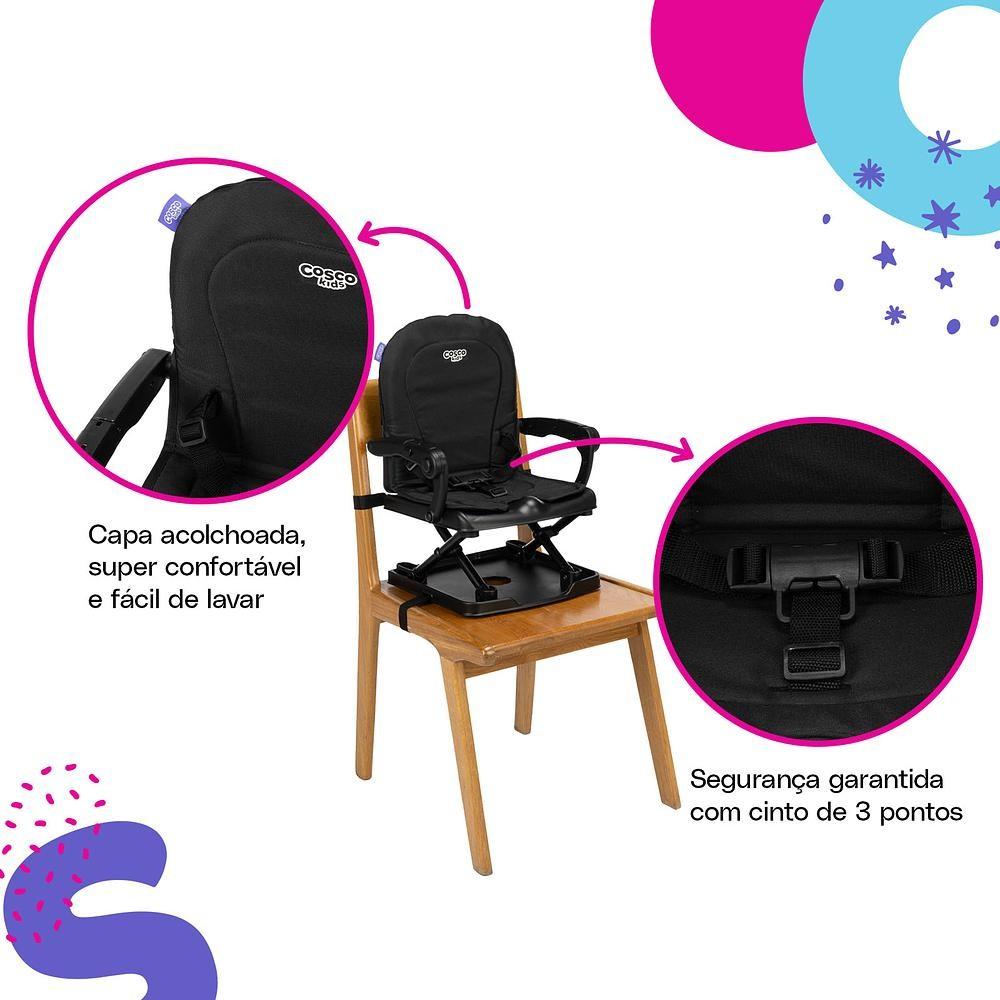 Cadeira De Alimentação Cosco Kids Portátil Pop 6 Meses A 15kg Preto