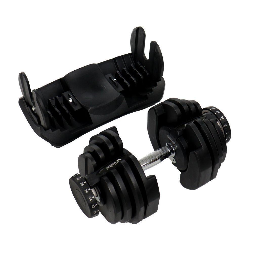 Dumbbell Halter Gallant Regulável Anilhas 40kg Com Base Elite PRO (gdb40r0a-pt)