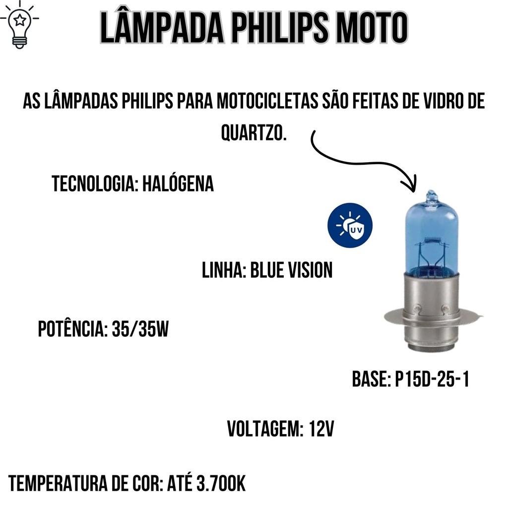 Lâmpada Philips Blue Vision Moto Honda M5 35/35w - Unitária