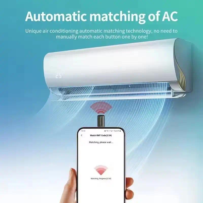 Fonkne Smart Controle Remoto Ir Tipo-c/ios Emissor Infravermelho Com Controle Por Aplicativo De Celular Adaptador Mini