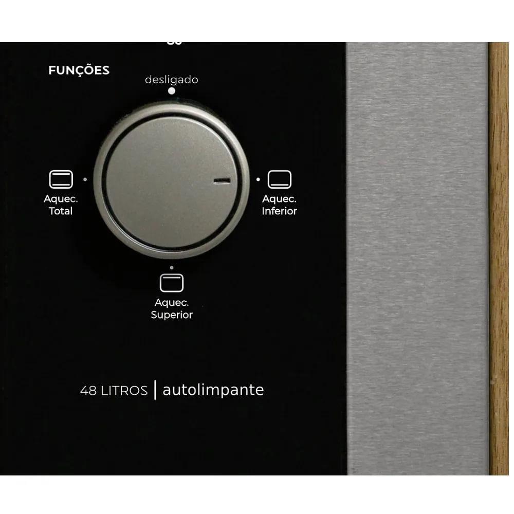 Forno De Elétrico De Embutir Fischer 48 Litros Fit Line Inox 220 Volts