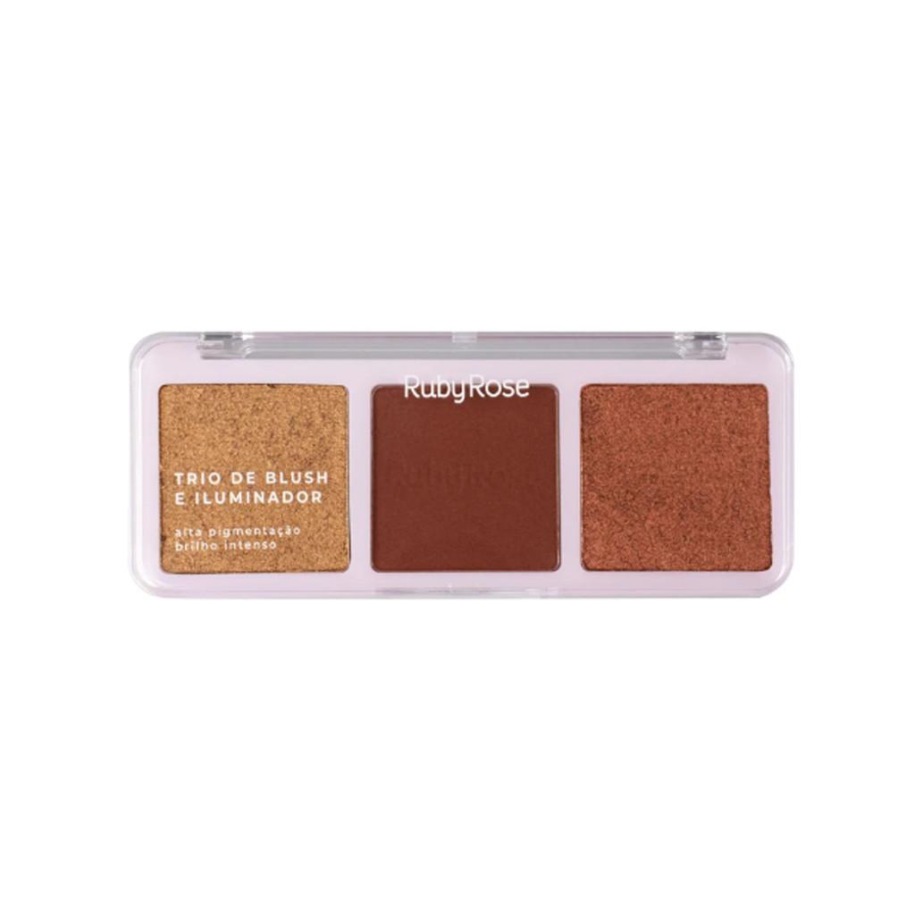 Trio Blush Iluminador Rubyrose Hbf583