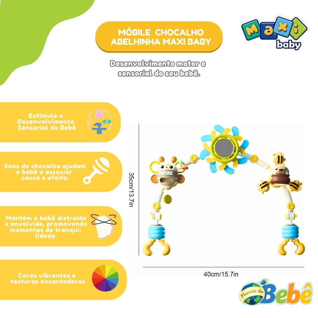 Móbile Chocalho Bebê Carrinho Berço Cadeirinha Bee Maxi Baby