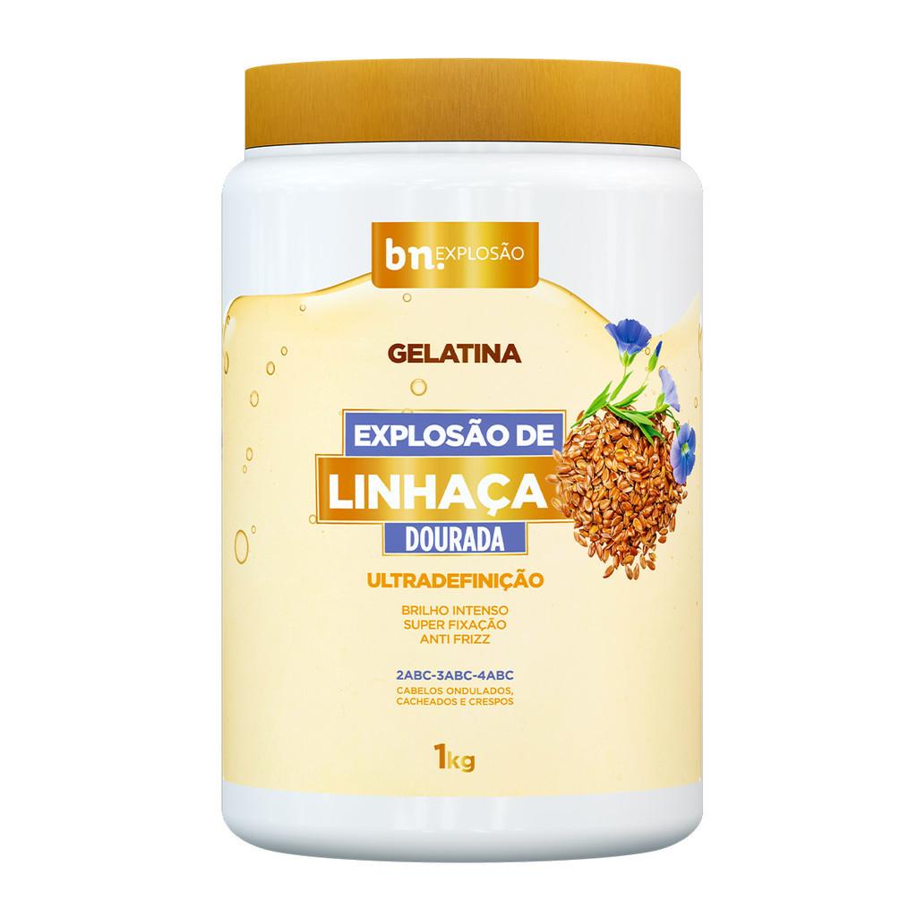 Kit Creme De Pentear Tratamento De Queratina + Gelatina Capilar Linhaça Dourada + Ativador De Cachos Bn.cachos