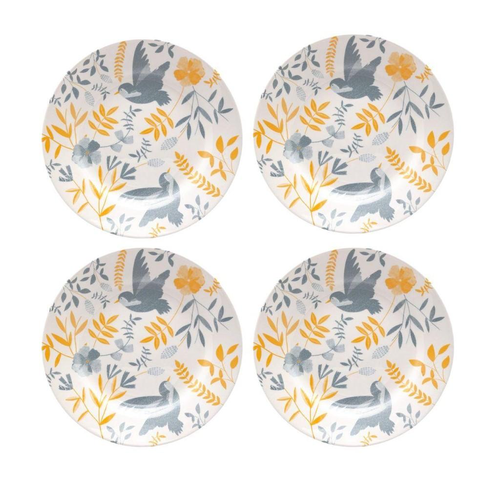 Jogo De 4 Pratos Sobremesa 18 Cm Donna Bem-te-vi
