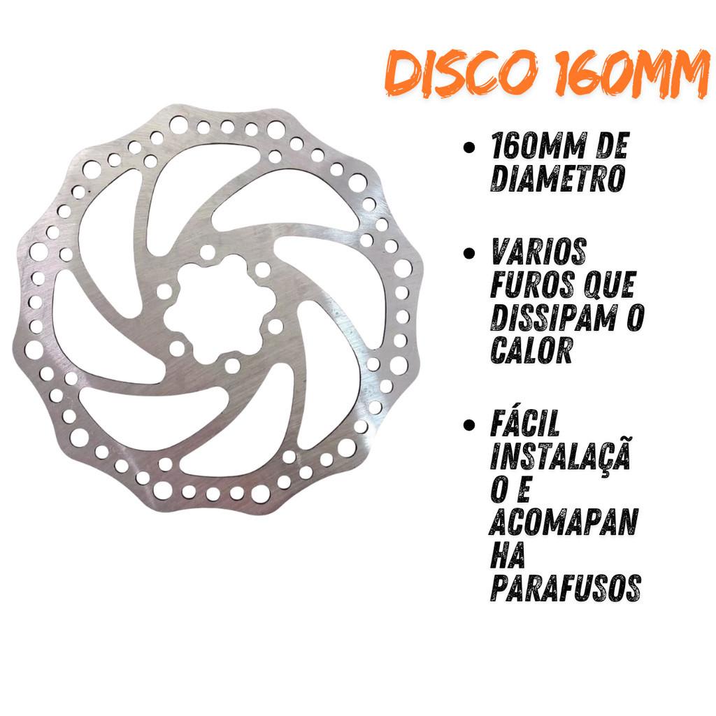 Kit Freio A Disco Completo Gts Mecanico Bike Dianteiro E Traseiro Pinças + Discos + Pastilhas