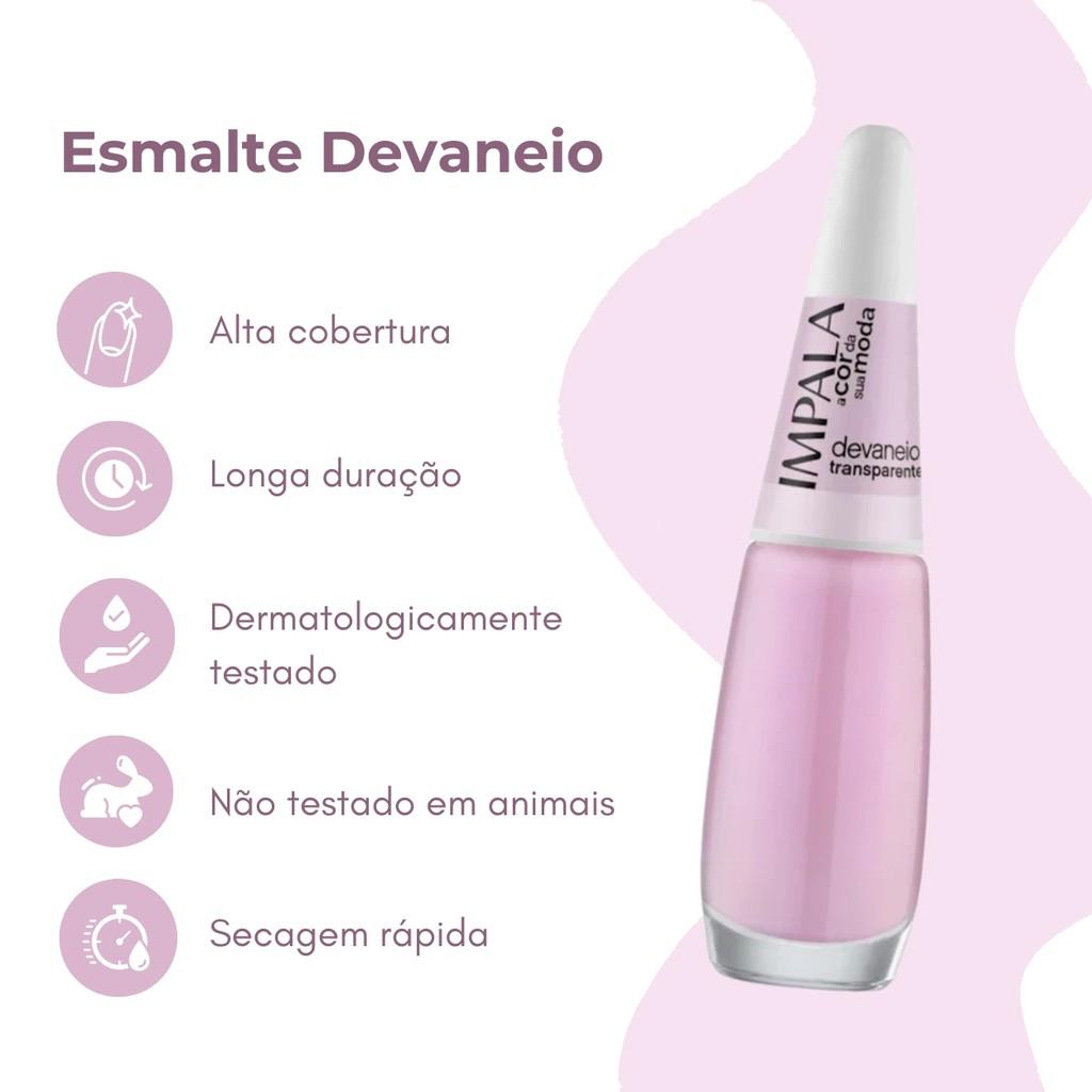 Kit 2 Esmalte Impala A Cor Da Sua Moda Devaneio Transparente