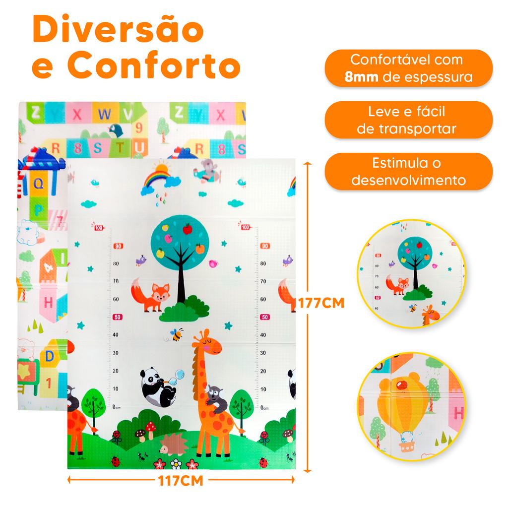 Tapete Atividades Infantil Bebê Dobrável Tatame Dupla Face