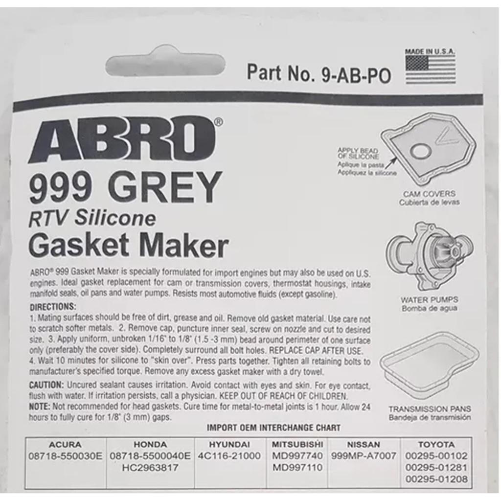 Cola Silicone Vedante Junta Motor Abro Grey 999 85gr