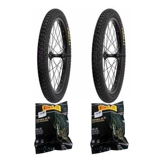 Par De Pneu Pirelli Scorpion Bmx Aro 20 X 2.125 + Par Câmara
