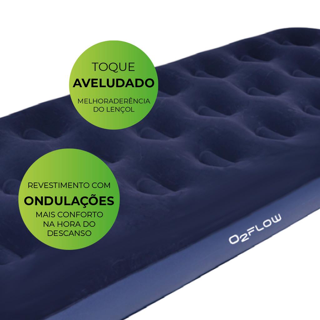 Colchão Inflável Solteiro Multiuso Até 100kgs O2flow