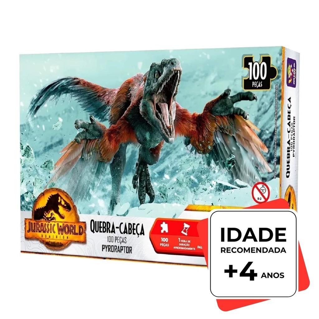 Quebra-cabeça Pyroraptor 100 Peças Jurassic World Mimo Toys
