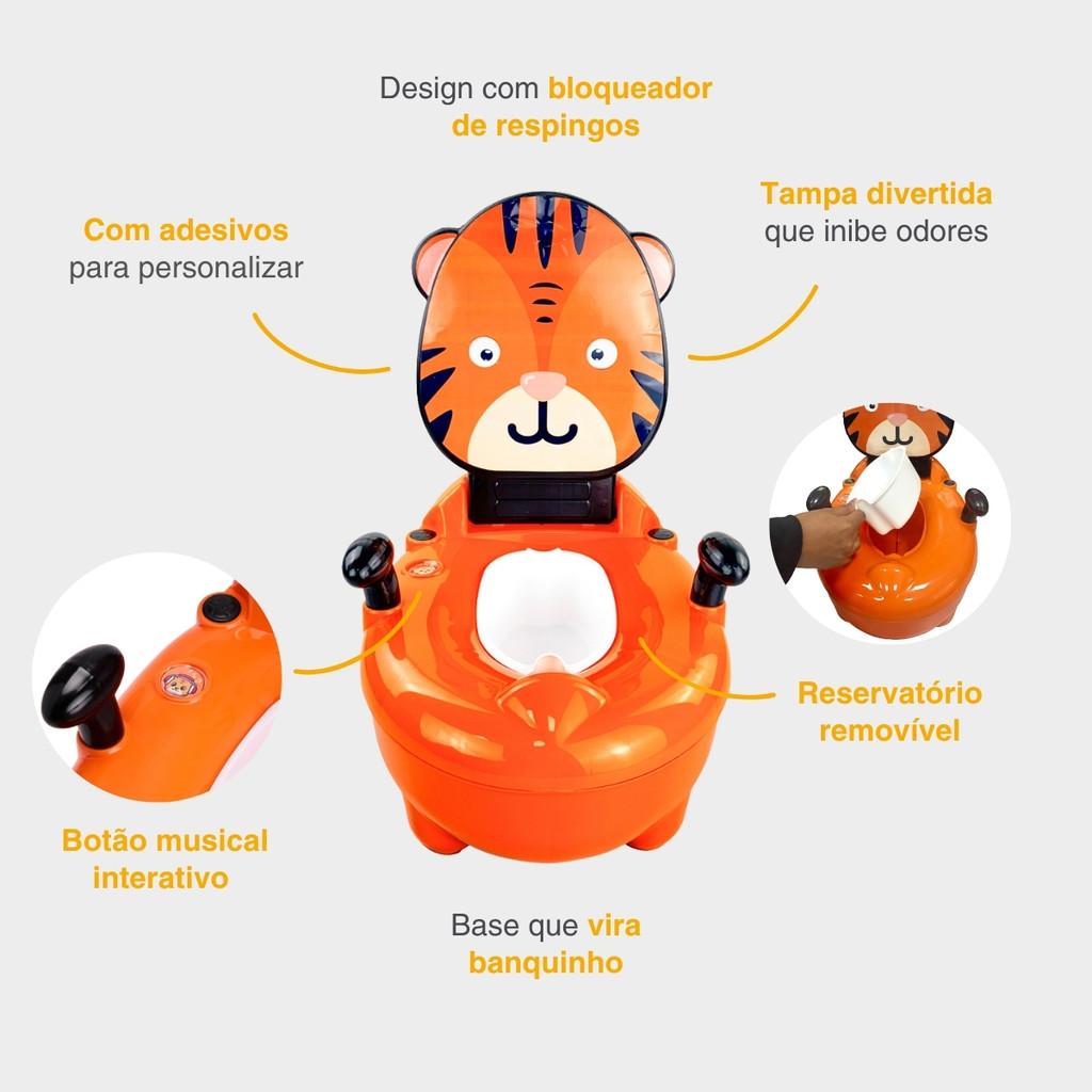 Troninho Penico Infantil Musical Desfralde Tigre Replay Kids