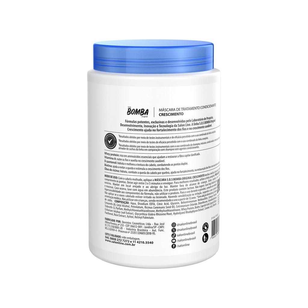 Kit Sos Bomba Original Shampoo + Condicionador 300ml + Creme 500ml + Máscara 1kg