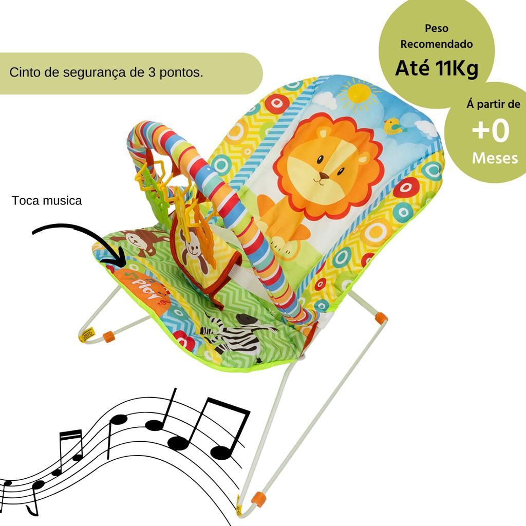 Cadeira De Descanso Bebê Musical Safari Com Mordedor -protek
