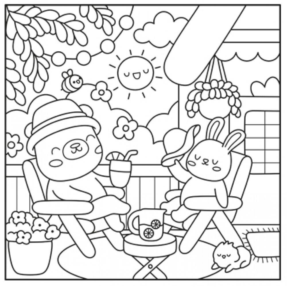 Livro Fluffy And Cute - Para Colorir Com Canetinhas