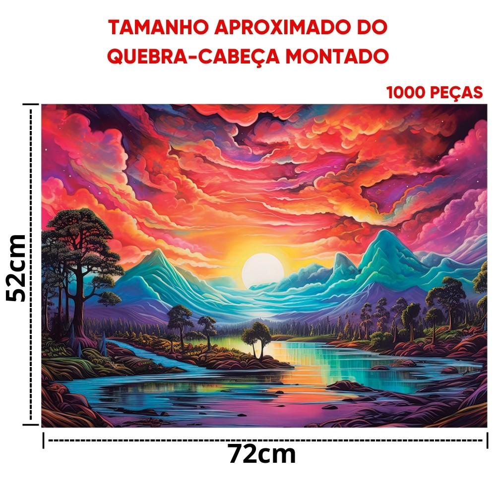 Quebra Cabeça Pôr Do Sol 1000 Peças Ggb Brinquedos Puzzle Paisagem Ponto Turístico Quadro Sunset Rio