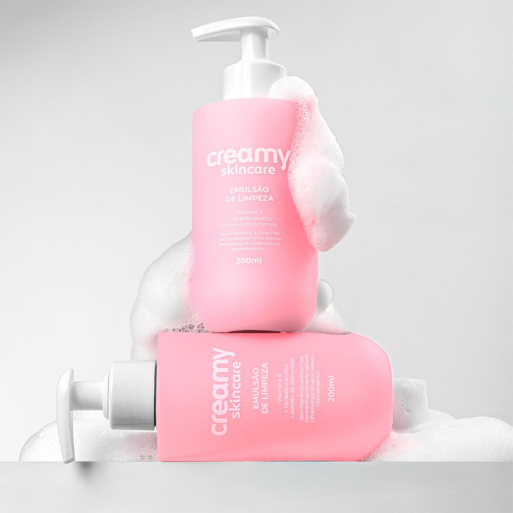 Kit Creamy Skincare Emulsão De Limpeza Mandélico Fps60 Protetor Solar (3 Produtos)