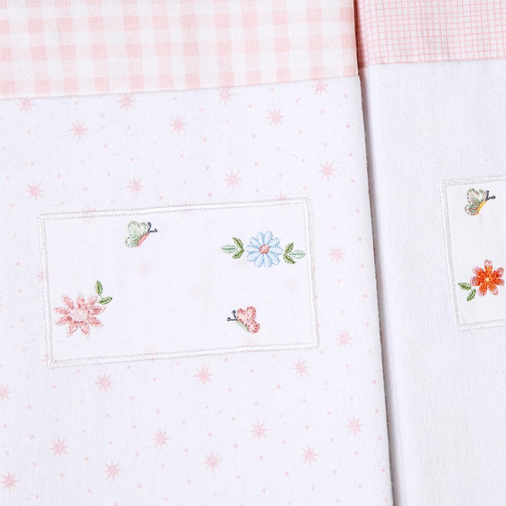 Kit Cueiro Manta Bordados Papi Florzinha - 2 Peças