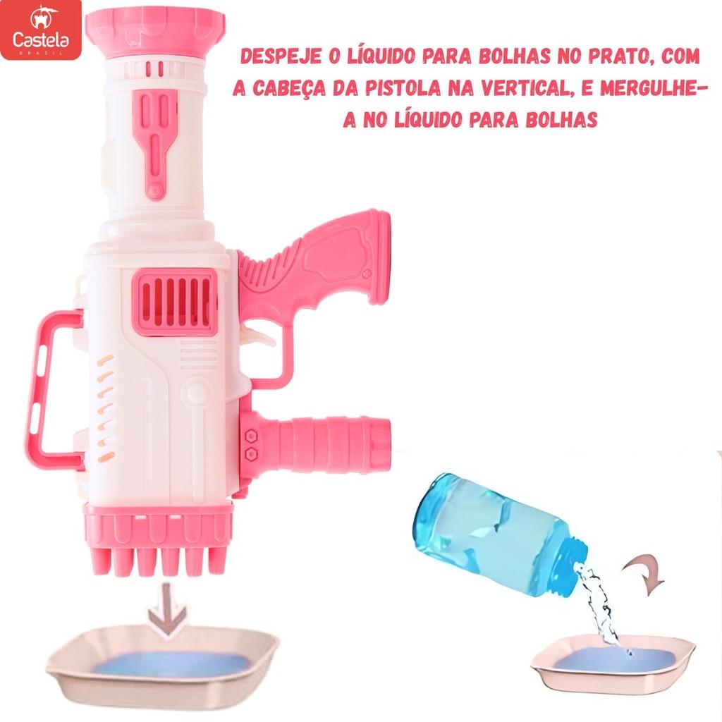 Brinquedo Lança Bolhas De Sabão Com 32 Furos Rosa - Castela