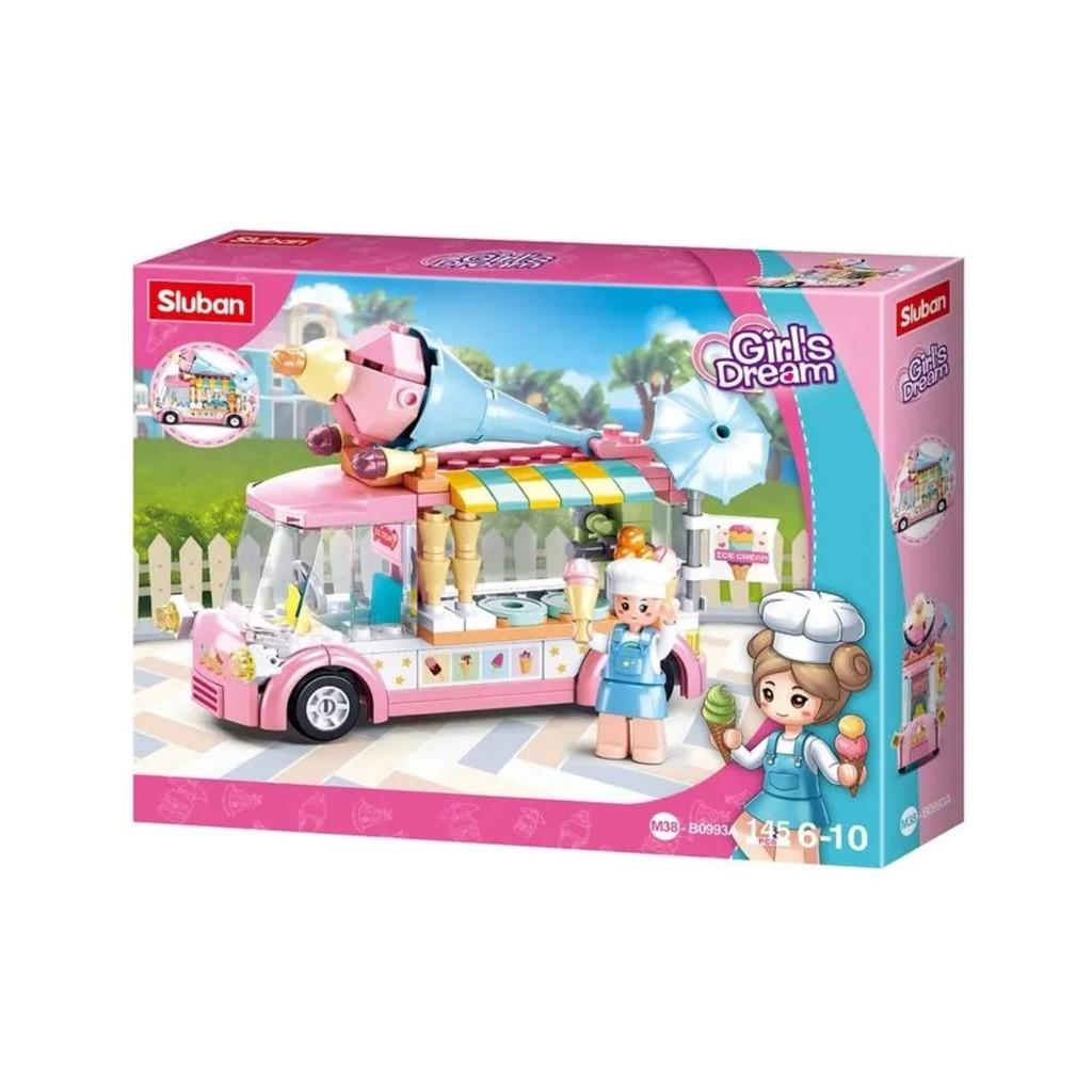 Brinquedo Blocos De Montar Carrinho De Sorvete Cubic 145 Peças Multikids