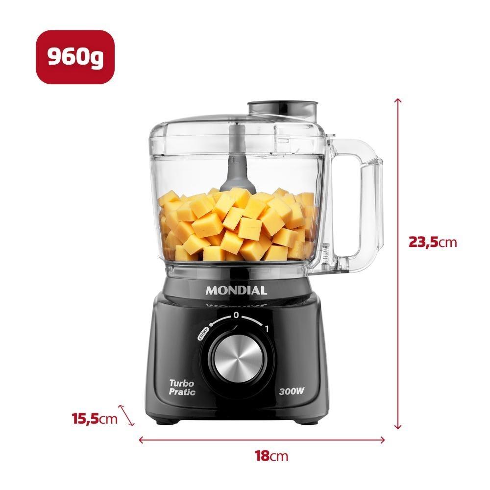 Mini Processador Mondial Turbo Pratic 127v 500ml Preto Mp-16-b