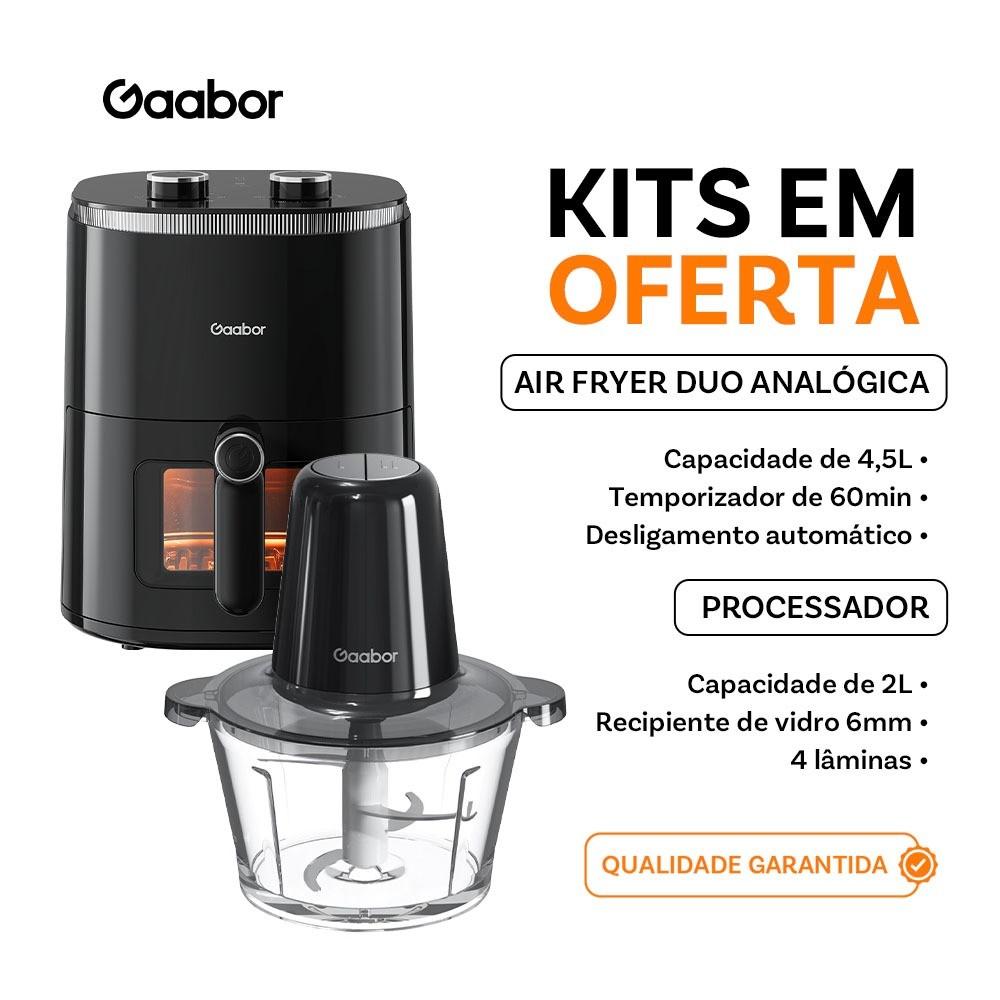 Gaabor Fritadeira Sem Óleo 4.2L Duo Com Janela + Eletrodomésticos De Cozinha