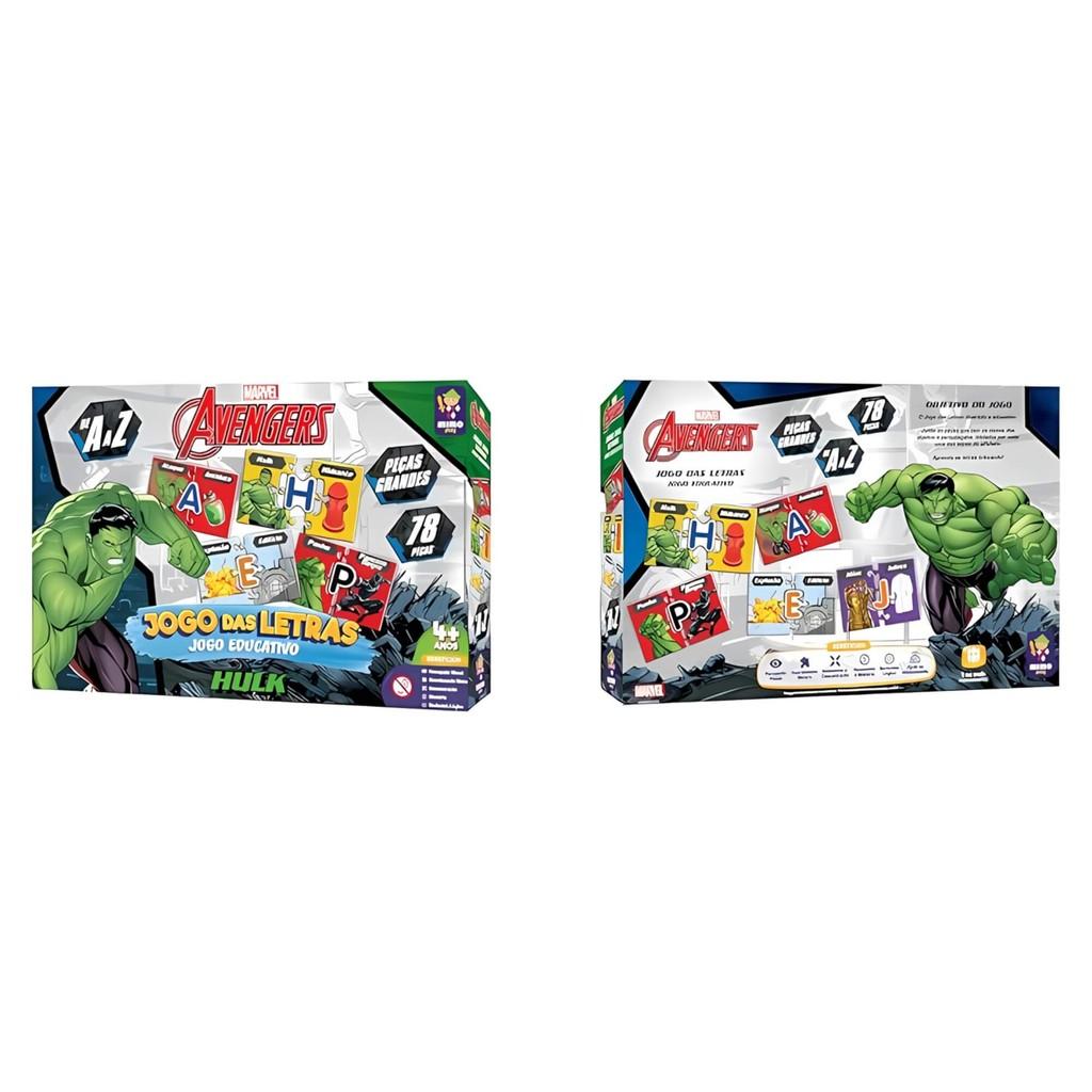Jogo Educativo Das Letras Hulk Avengers 78 Peças Mimo Toys Brinquedo Infantil Desenvolvimento