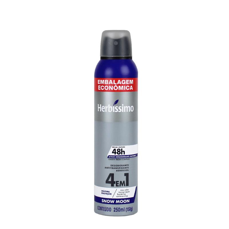 Desodorante Antitranspirante Aerossol Herbíssimo Snow Moon 250ml Embalagem Econômica