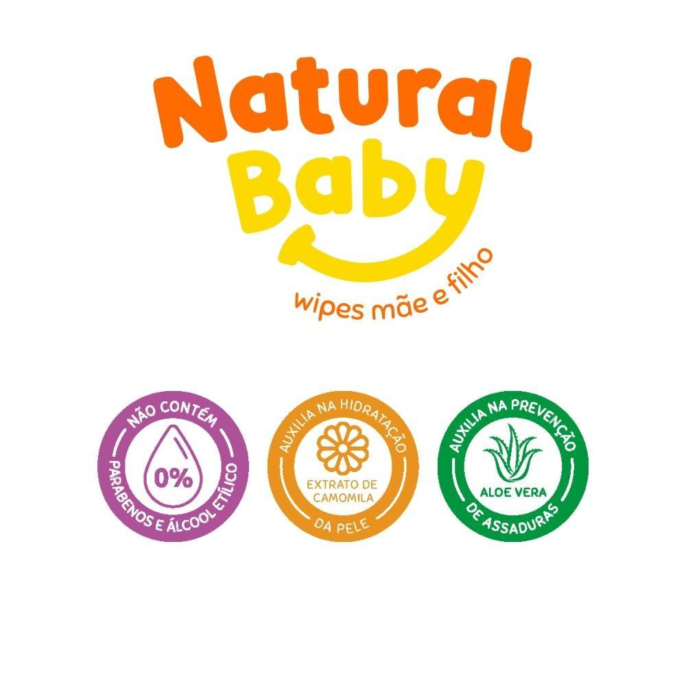 Kit 3 Toalhas Umedecidas Natural Baby Mãe E Filho 50un Cada