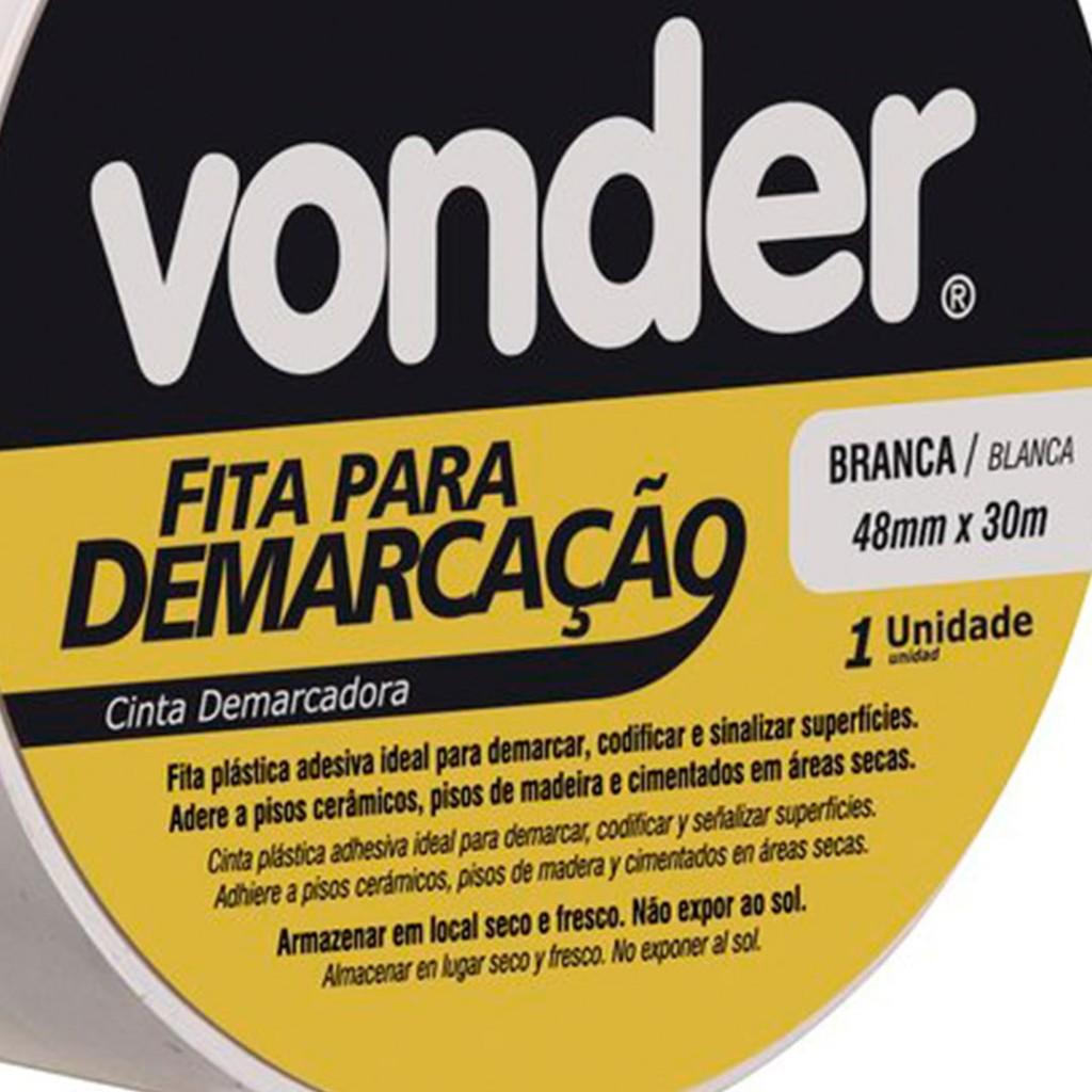 Fita Adesiva Para Demarcação 48mm X 30m Branca Vonder