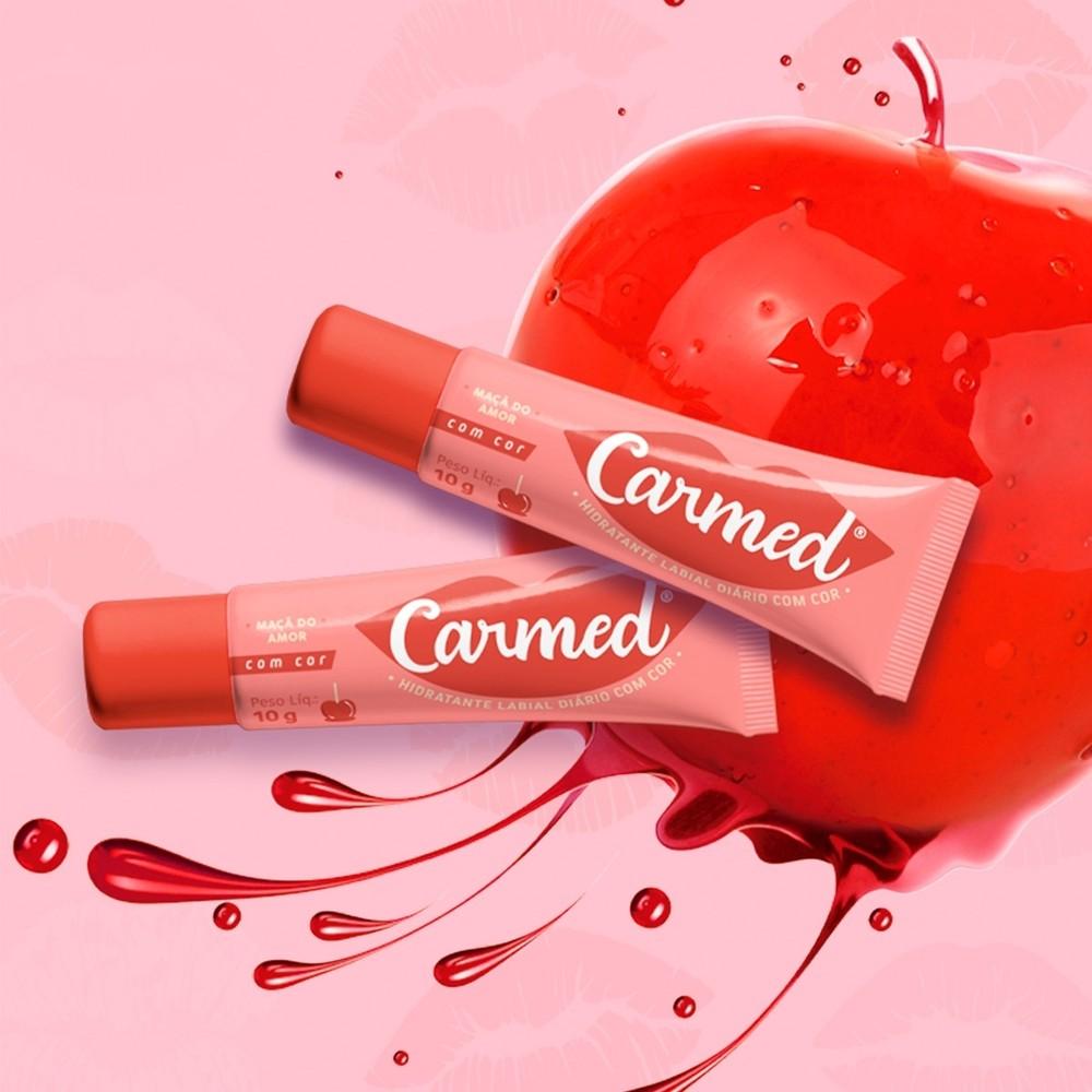 Hidratante Labial Carmed Maçã Do Amor Com Cor 10g