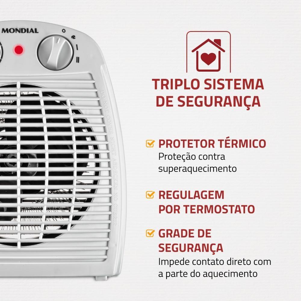 Aquecedor De Ambiente Portátil Elétrico Ar Mondial A-08 1500w 3 Em 1 Cinza 220V