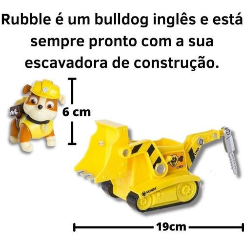 Patrulha Canina Brinquedos Boneco Rubble Com Veículo Sólido - Sunny