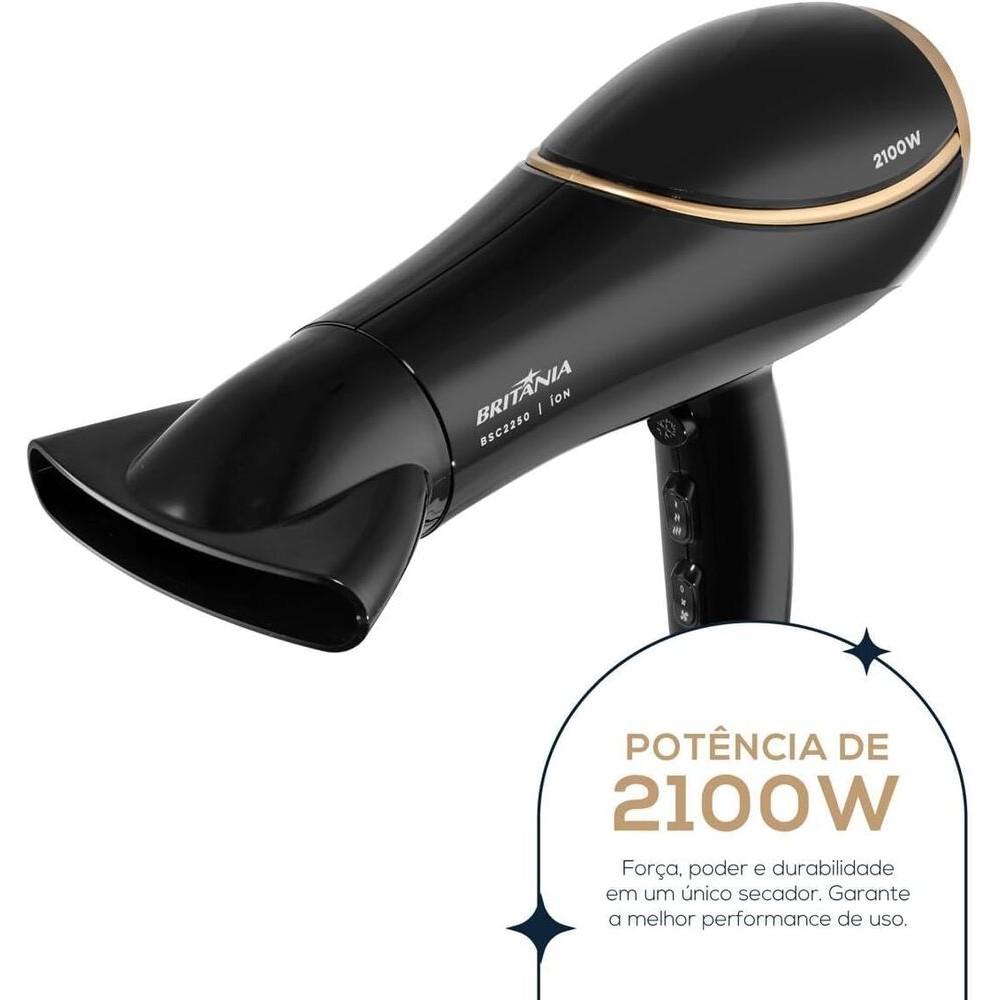Secador De Cabelos Britania Bsc2250 2100w Preto Bivolt