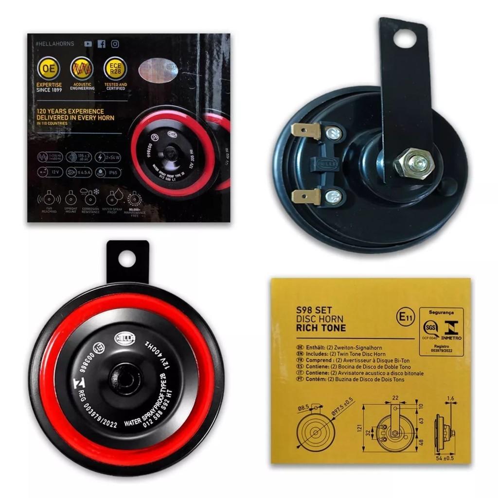 Par Buzina Paquerinha Bi-bi Hella Grave Agudo Carro Moto 12v Universal