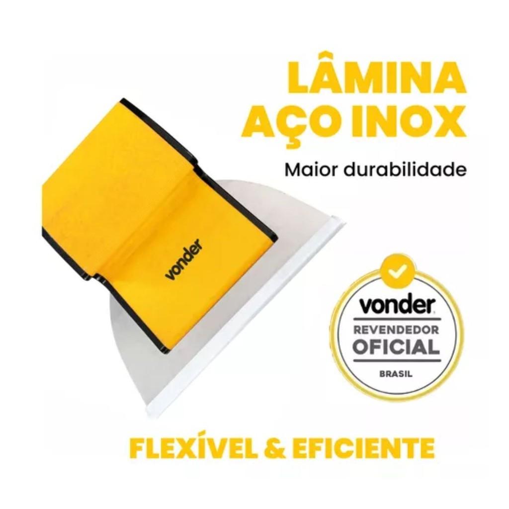 Desempenadeira 15cm Em Aço Inox Para Massa Corrida Acabamentos Vonder